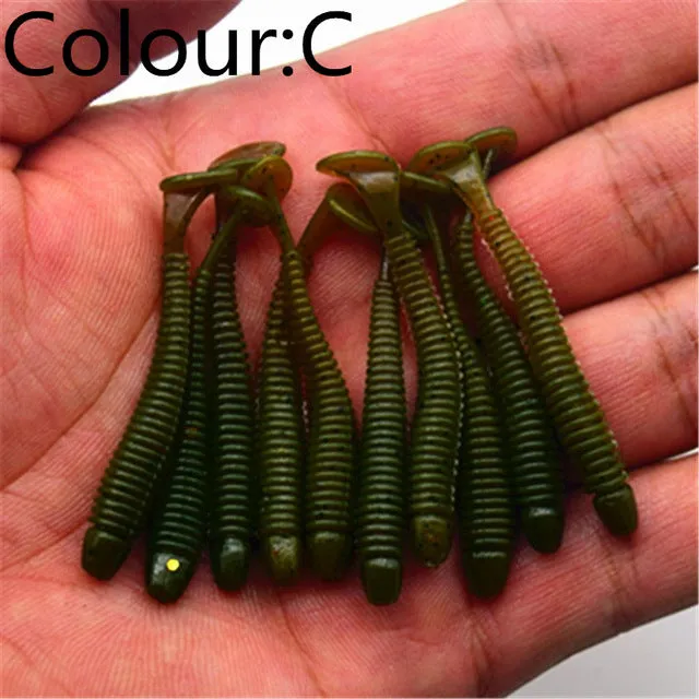 10 Pcs/pack 0.7g 5cm for Fishing Worm Swimbait Jig Head Soft Lure Fly Fishing Bait Fishing Lure YR-200