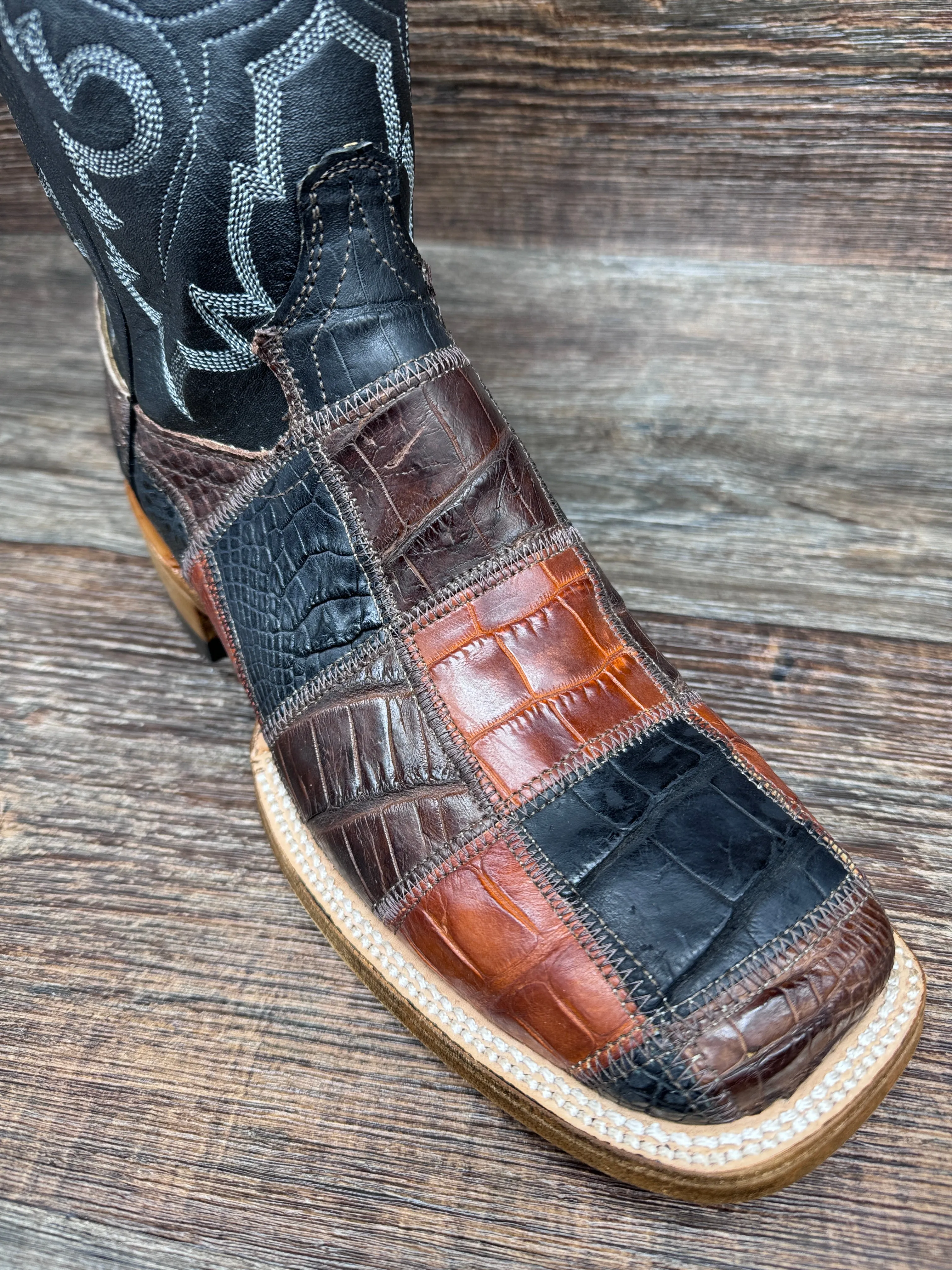 973Q Men's Patchwork Caiman Western Boots by Cowtown