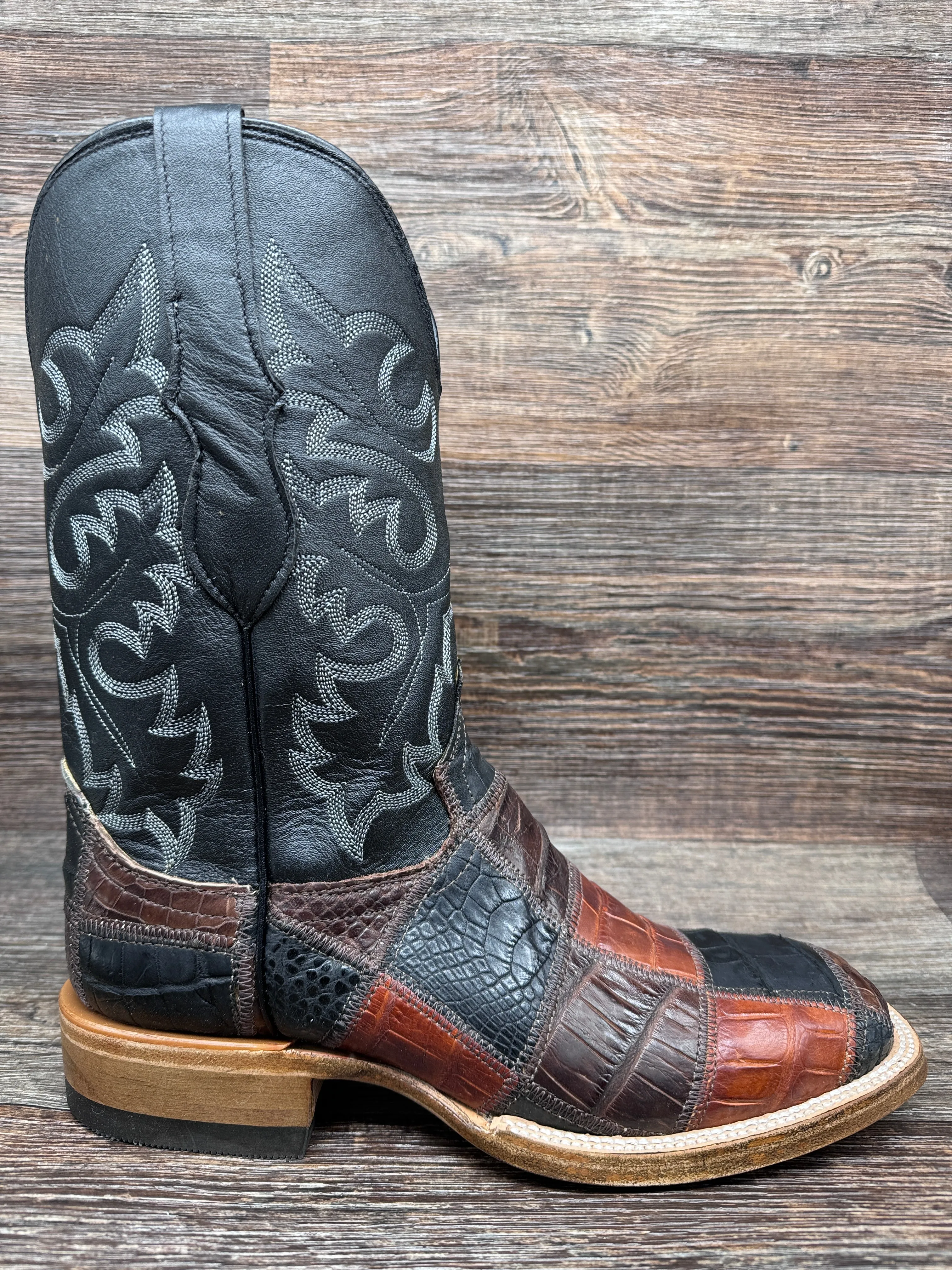 973Q Men's Patchwork Caiman Western Boots by Cowtown