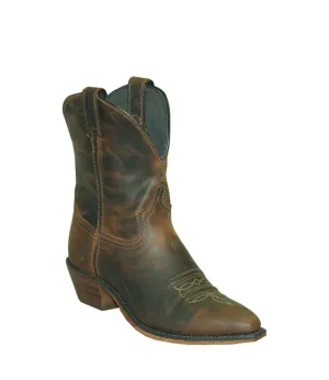 Abilene Boots Womens 7in Distressed Western Brown Cowhide Cowboy Boots