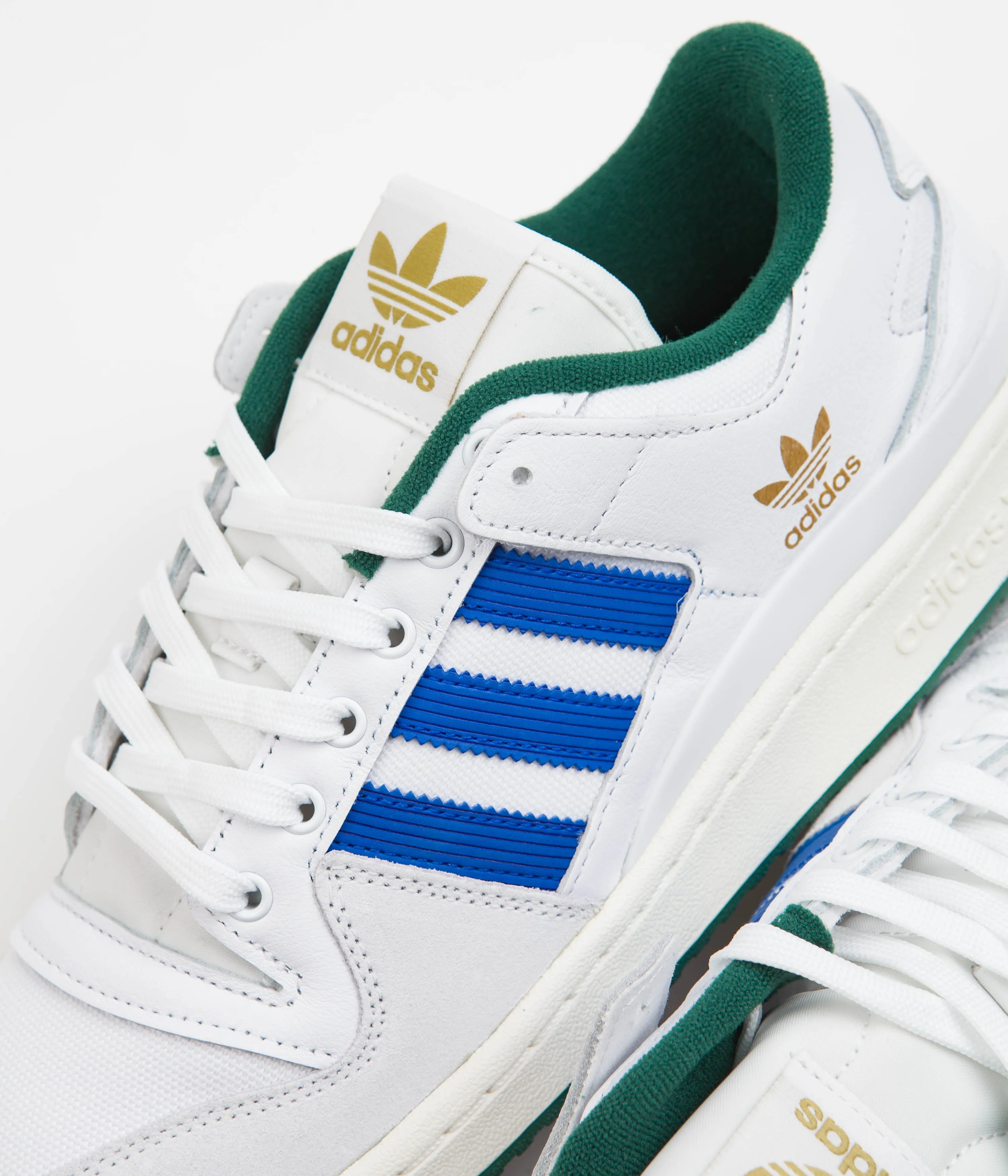 Adidas Forum 84 Low ADV Shoes - FTWR White / Bluebird / Collegiate Green