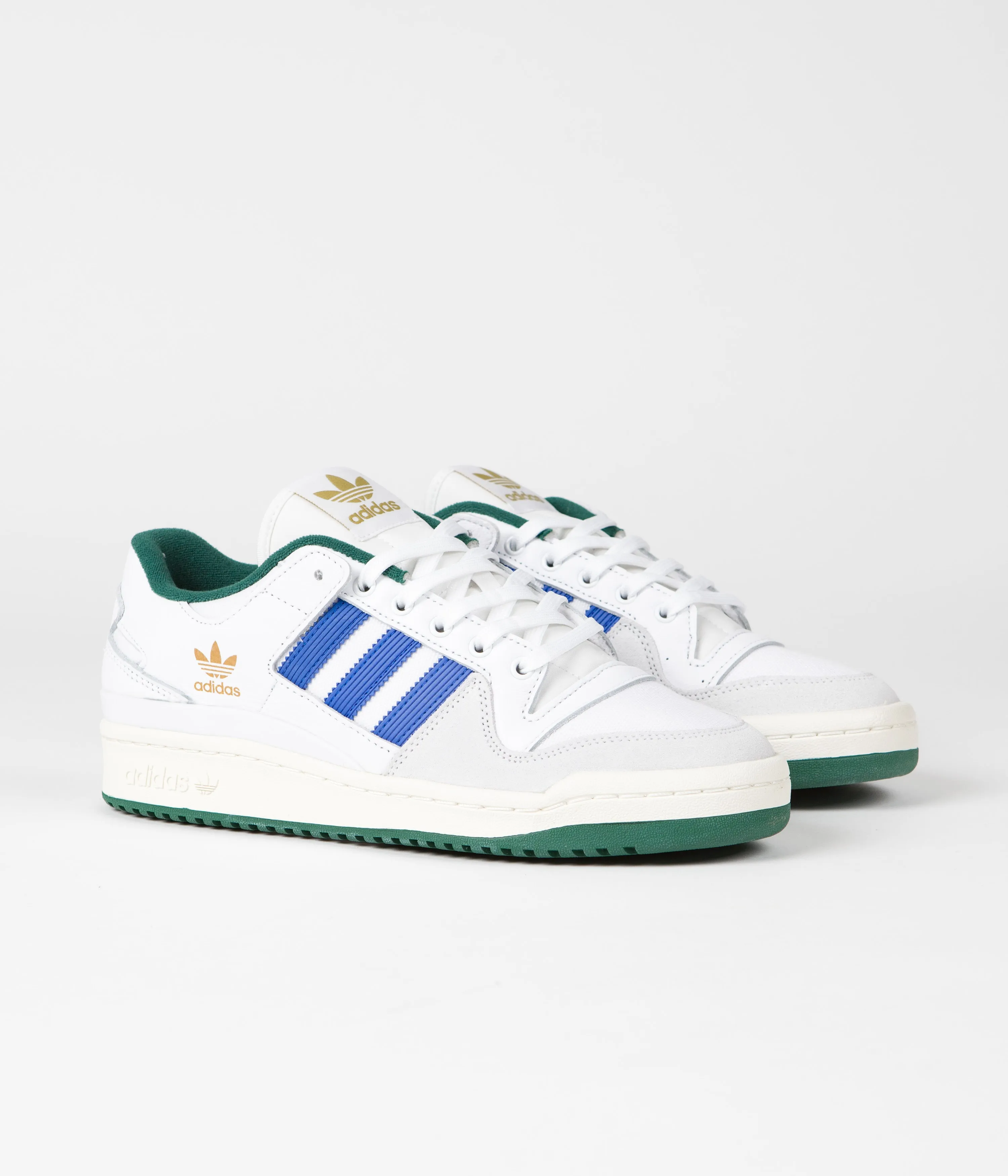 Adidas Forum 84 Low ADV Shoes - FTWR White / Bluebird / Collegiate Green