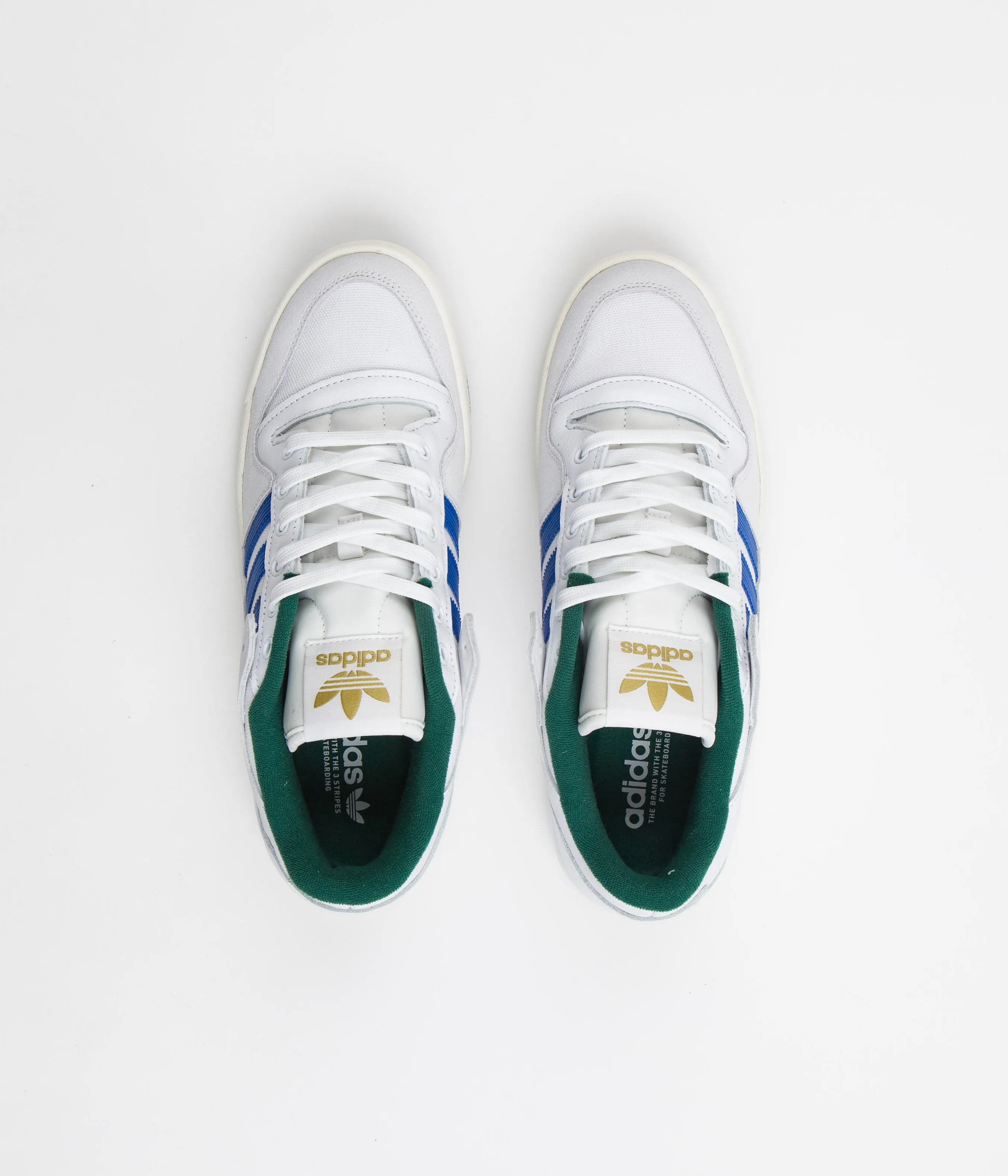 Adidas Forum 84 Low ADV Shoes - FTWR White / Bluebird / Collegiate Green