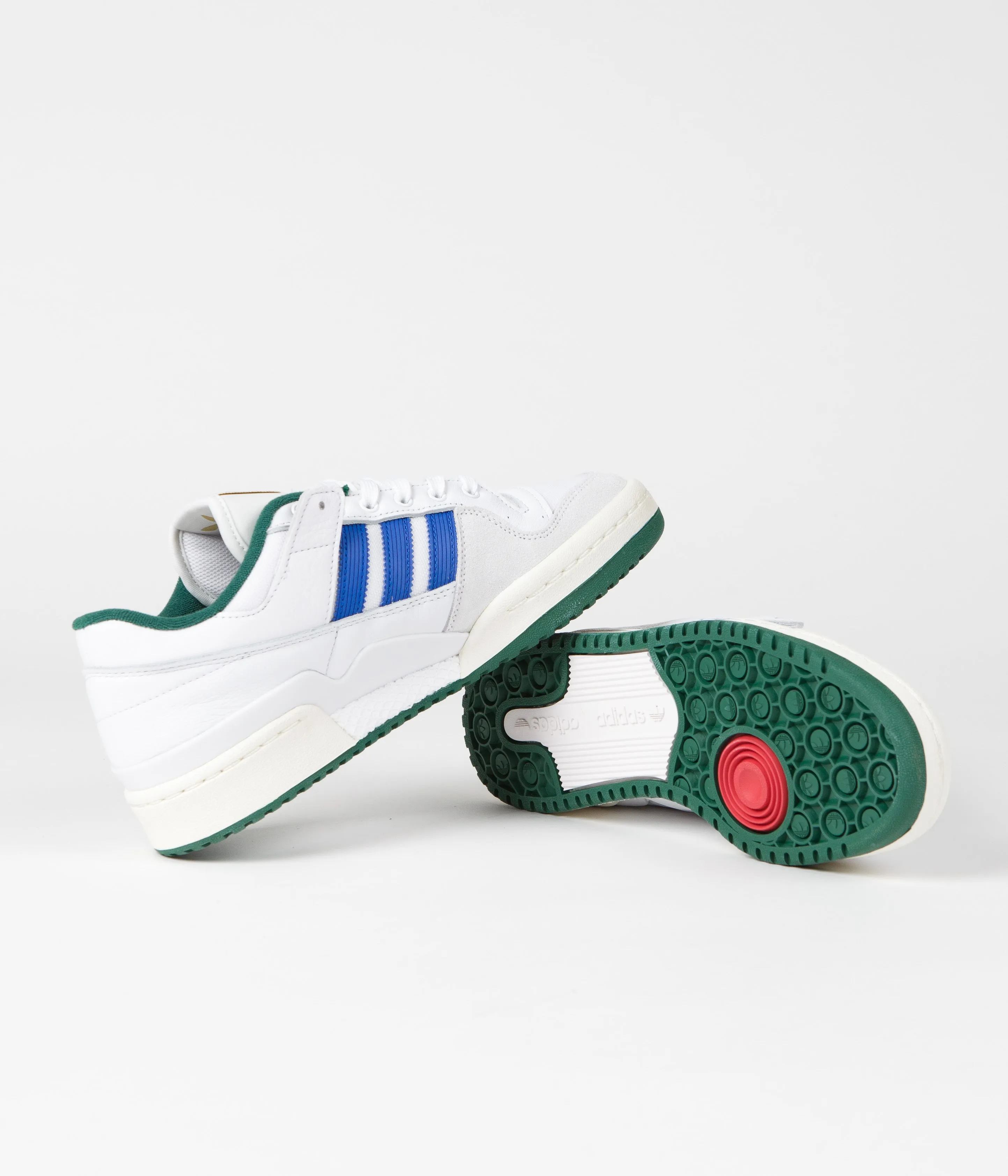 Adidas Forum 84 Low ADV Shoes - FTWR White / Bluebird / Collegiate Green