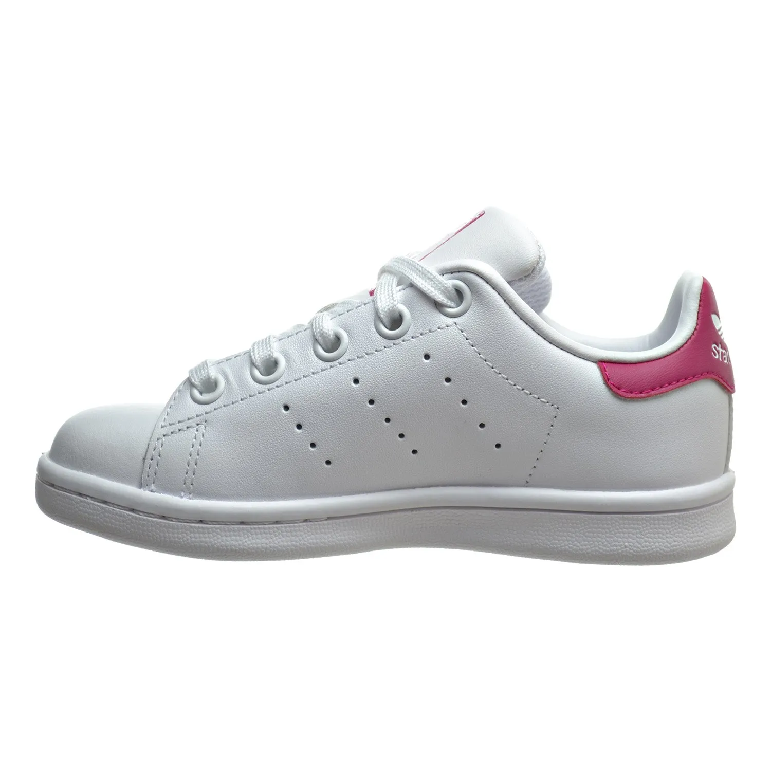 Adidas Stan Smith C Little Kid's Shoes White/White/Bold Pink