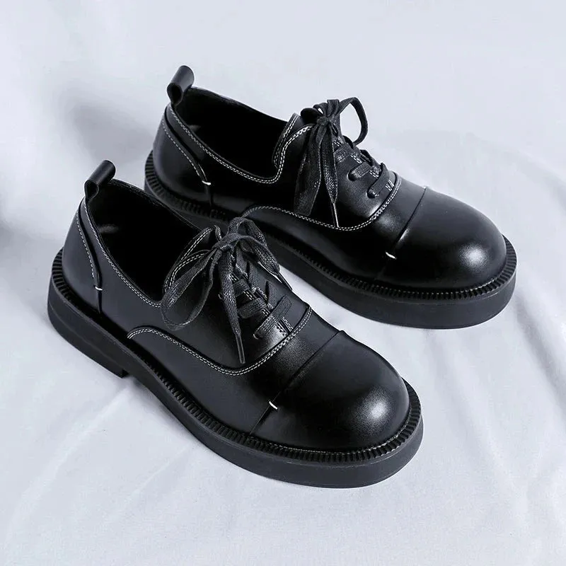 Amozae- Chungmuro Contrast Stitch Shoes