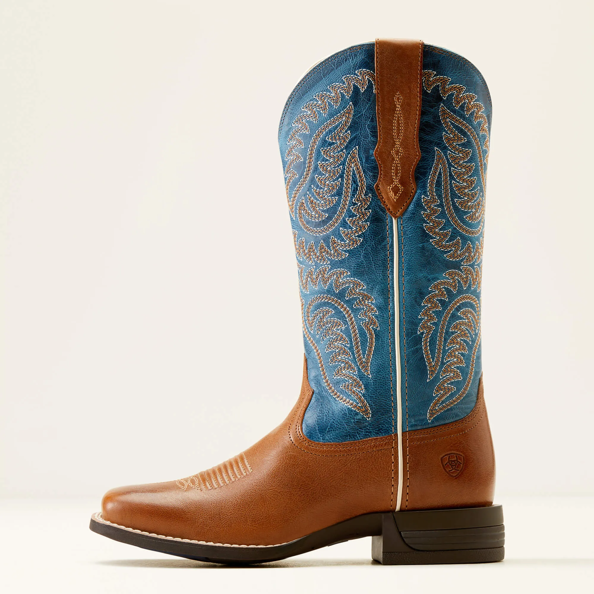 Ariat Women's Regatta Blue Cattle Caite Stretchfit Western Boot