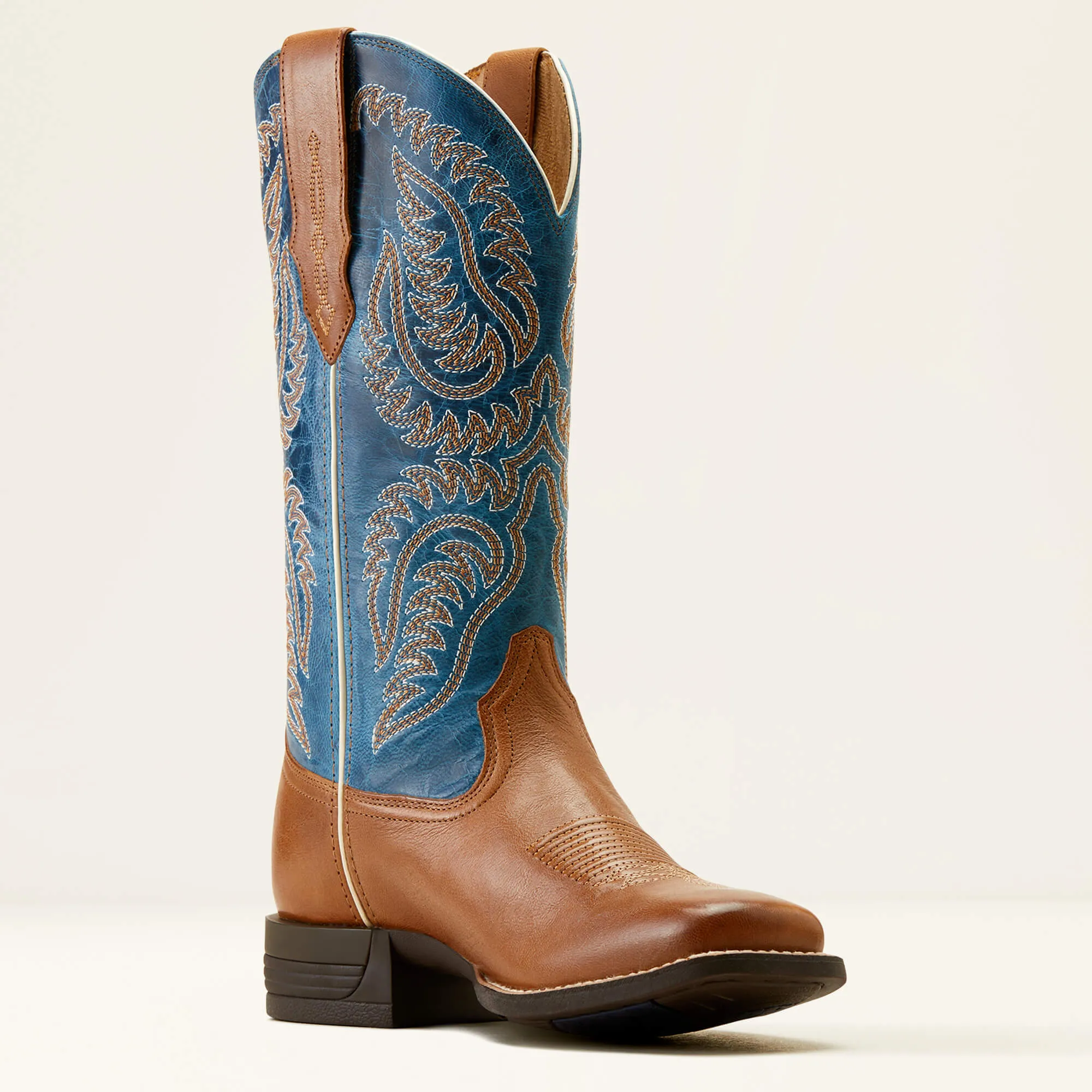 Ariat Women's Regatta Blue Cattle Caite Stretchfit Western Boot