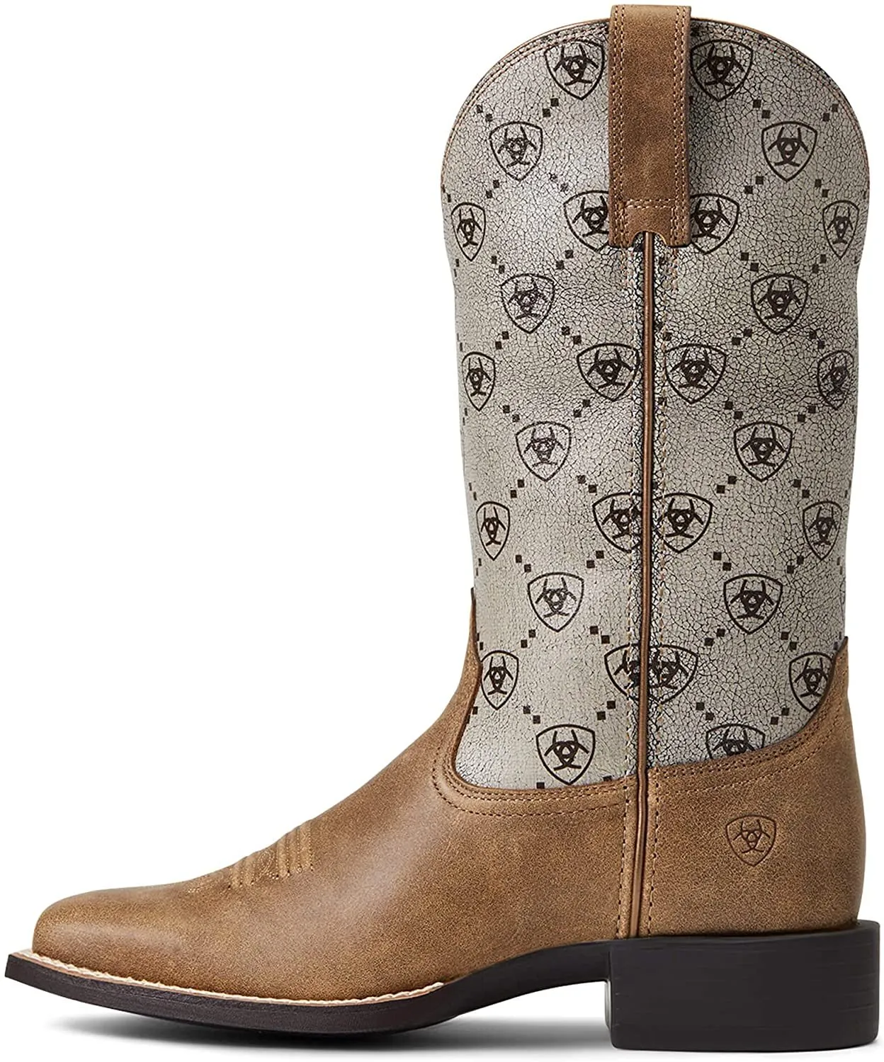 Ariat Women's Round Up Wide Square Toe Western Boot, Brown Bomber