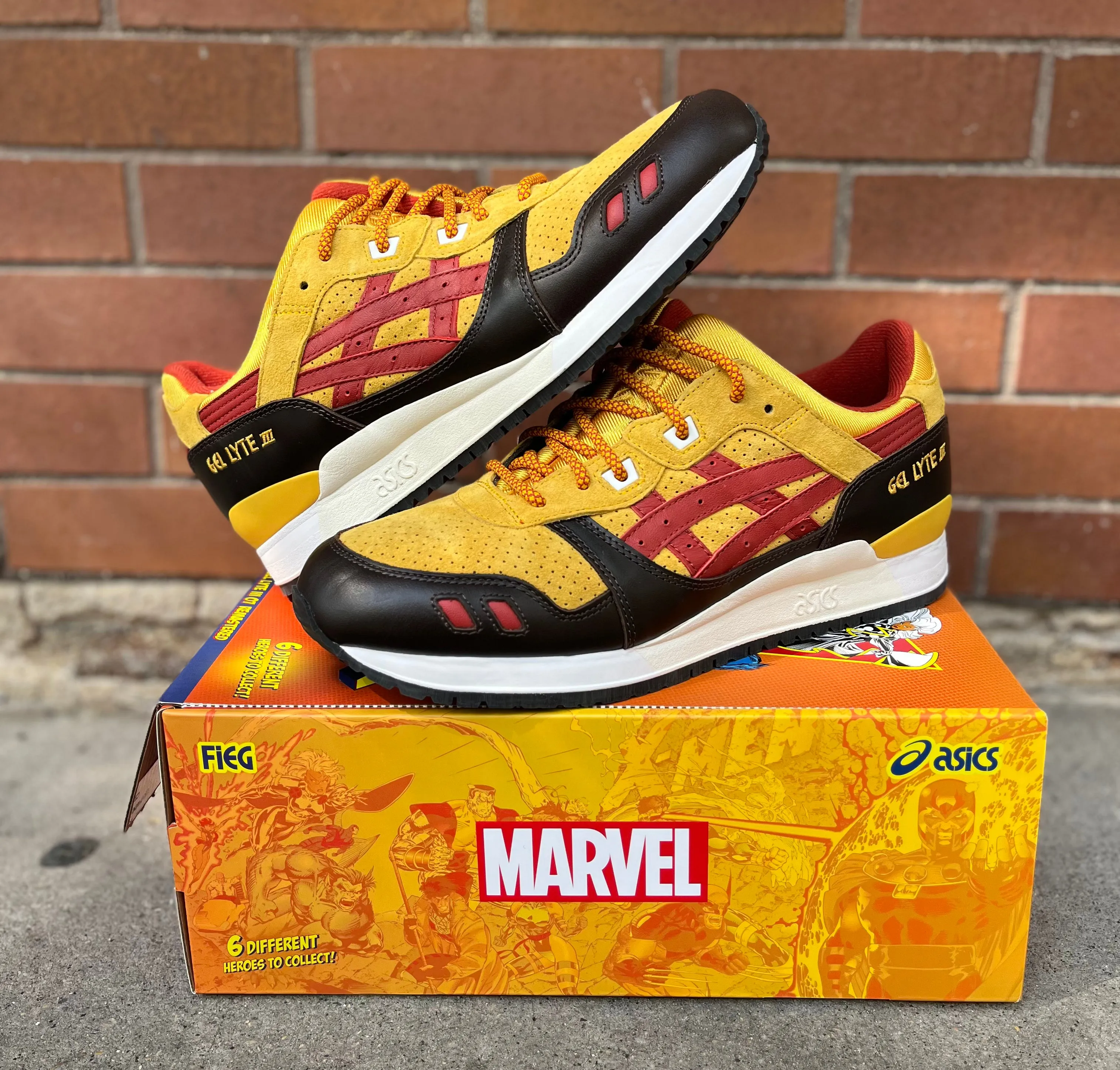 ASICS Gel-Lyte III '07 Remastered Kith Marvel X-Men Wolverine 1980 Opened Box (Silver Trading Card Included)