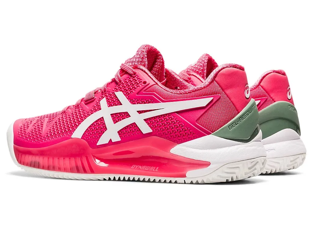 Asics Gel Resolution 8 Clay Women's Tennis Shoes Pink Cameo/White