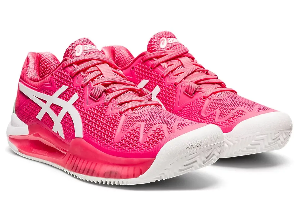 Asics Gel Resolution 8 Clay Women's Tennis Shoes Pink Cameo/White