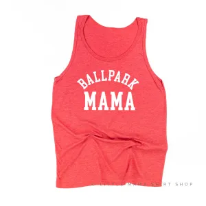 Ballpark Mama - Baseball Detail on Back - Unisex Jersey Tank