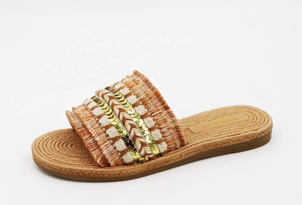 Bamboo Athena Beaded Slides