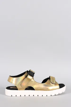 Bamboo Futuristic Metallic Sandal