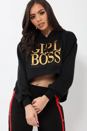 Black Girl Boss Cropped Hoodie - Kelsy