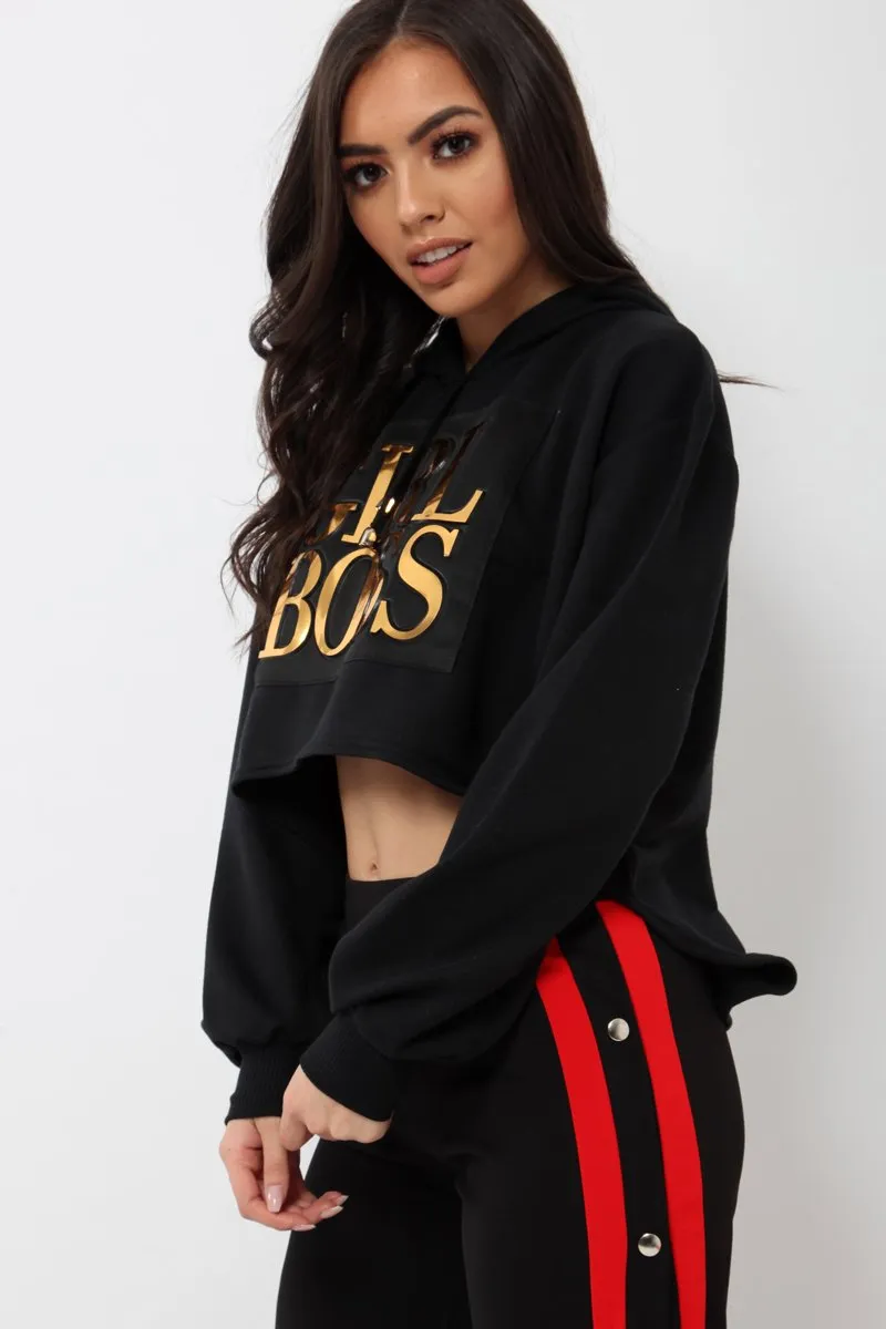 Black Girl Boss Cropped Hoodie - Kelsy