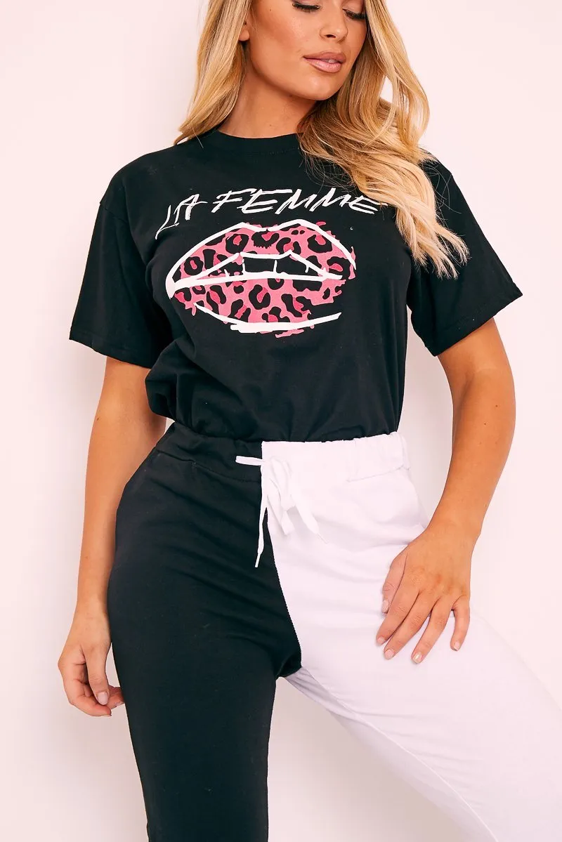 Black La Femme Pink Lip T-shirt - Hatley