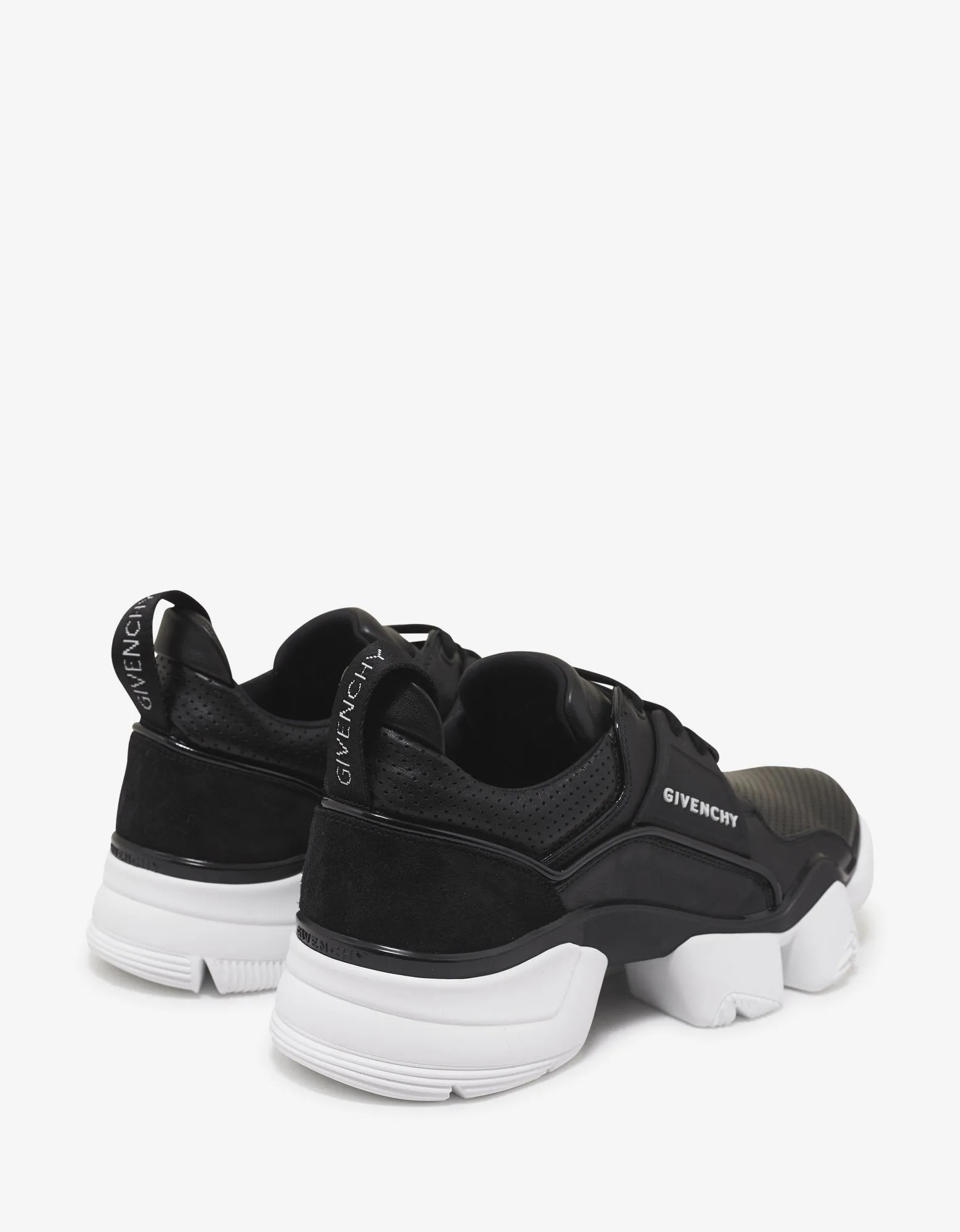 Black Leather Jaw Trainers