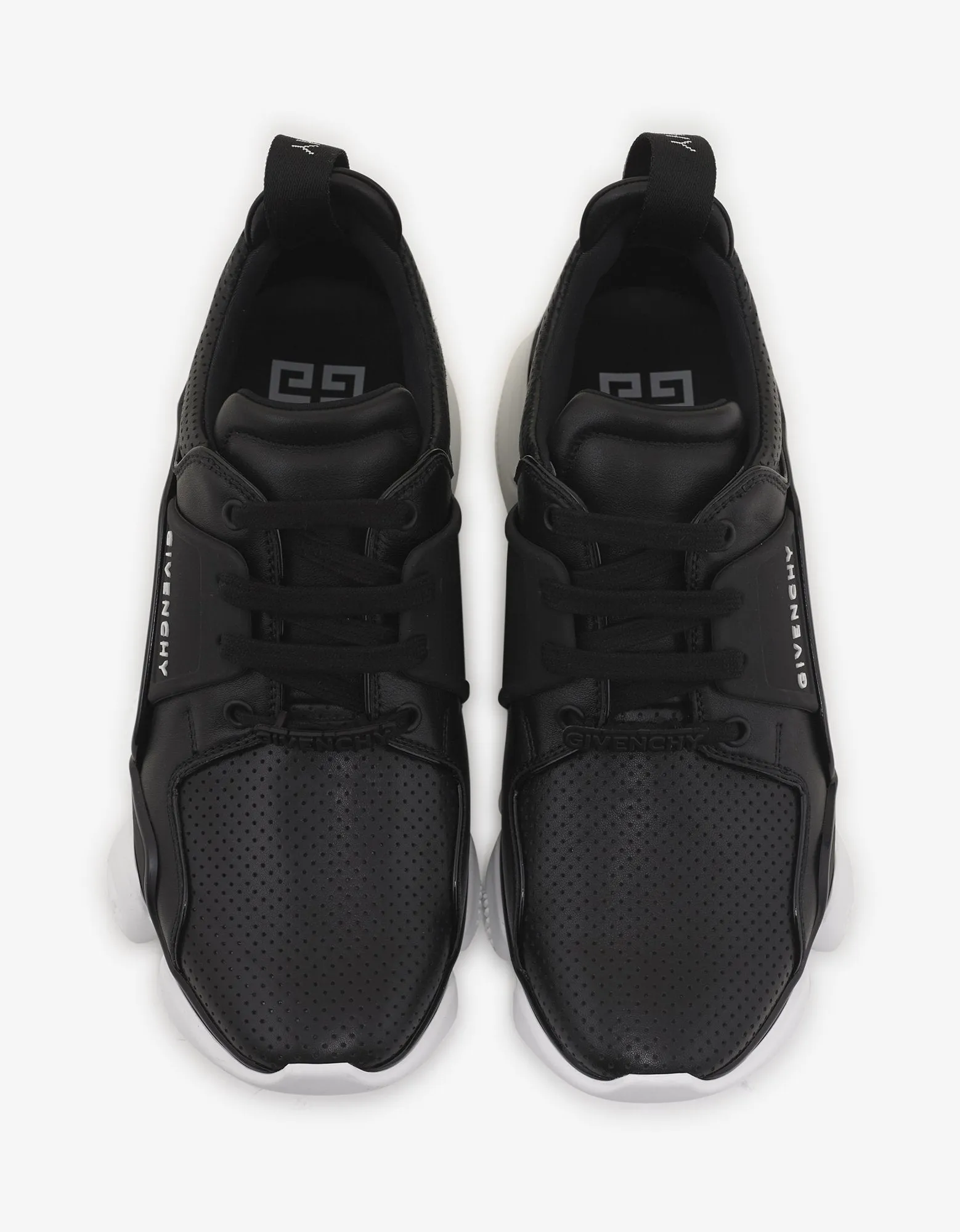 Black Leather Jaw Trainers