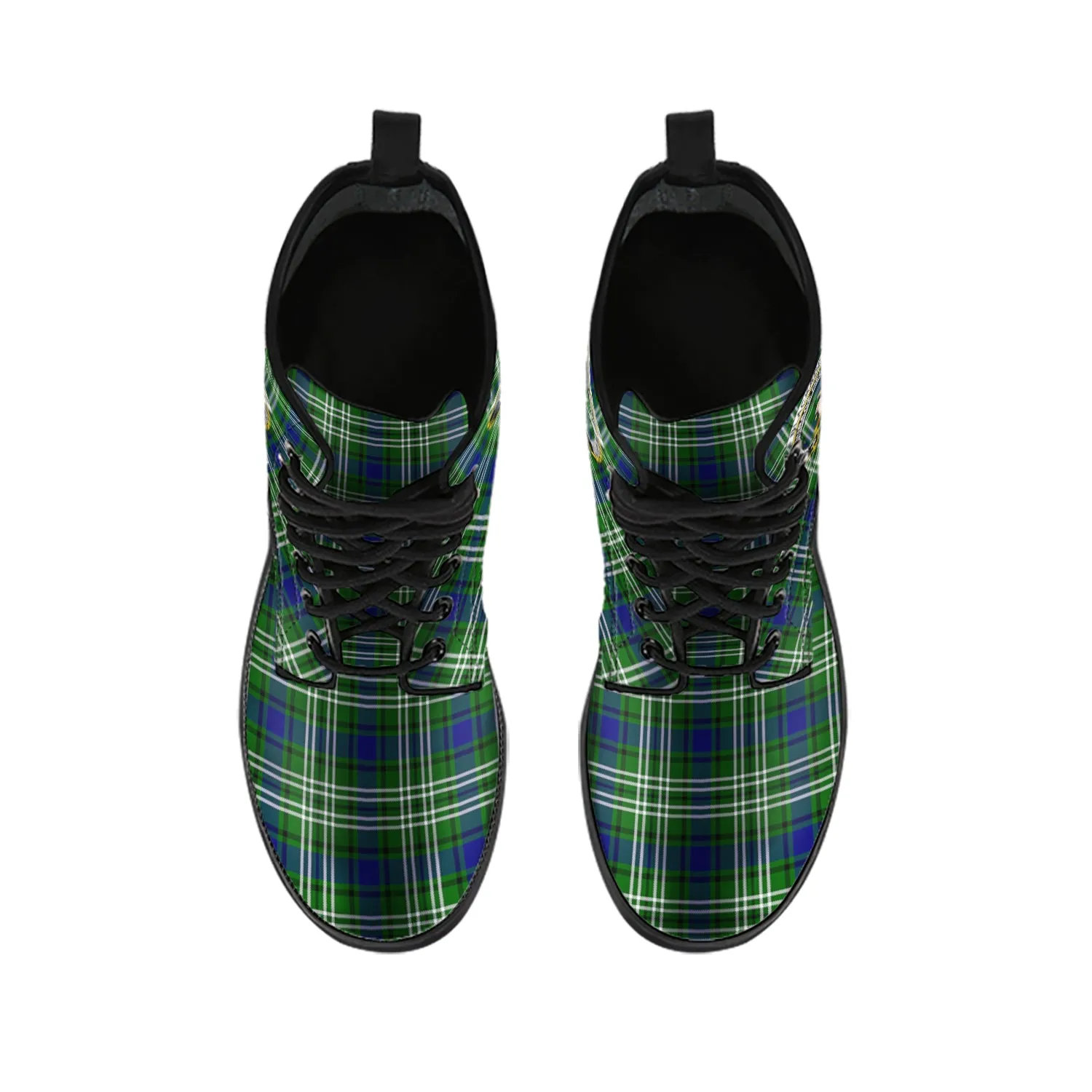 Blackadder Tartan Leather Boots with Family Crest