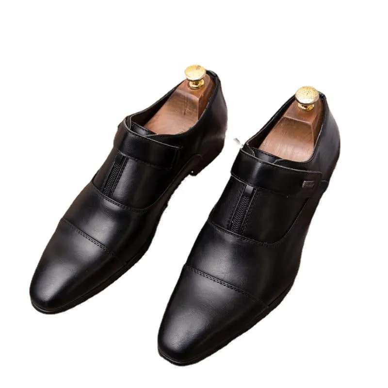 British retro leather shoes men's korean version of the trendy 100 young leather shoes raised hair stylist casual shoes