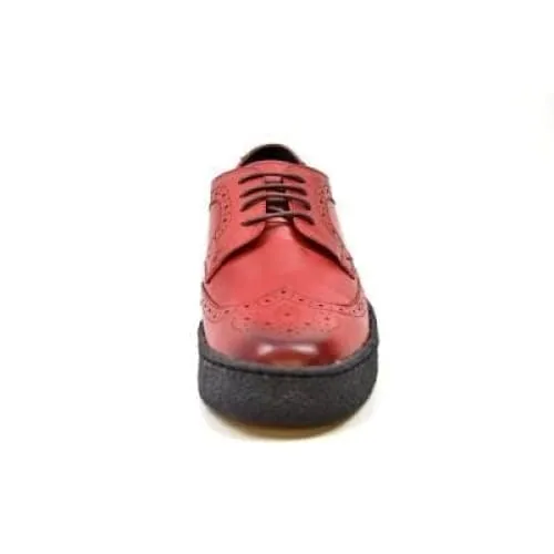 British Walkers Wingtip Low Cut Brick Red Leather