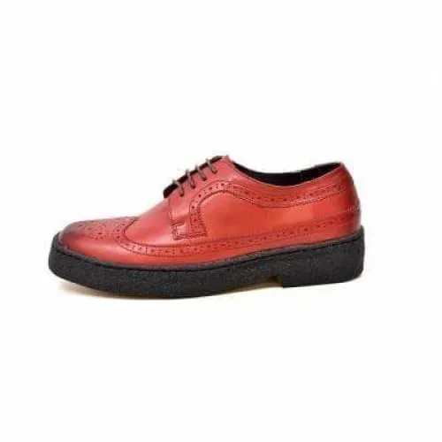 British Walkers Wingtip Low Cut Brick Red Leather