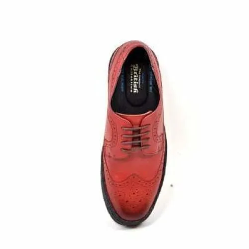 British Walkers Wingtip Low Cut Brick Red Leather