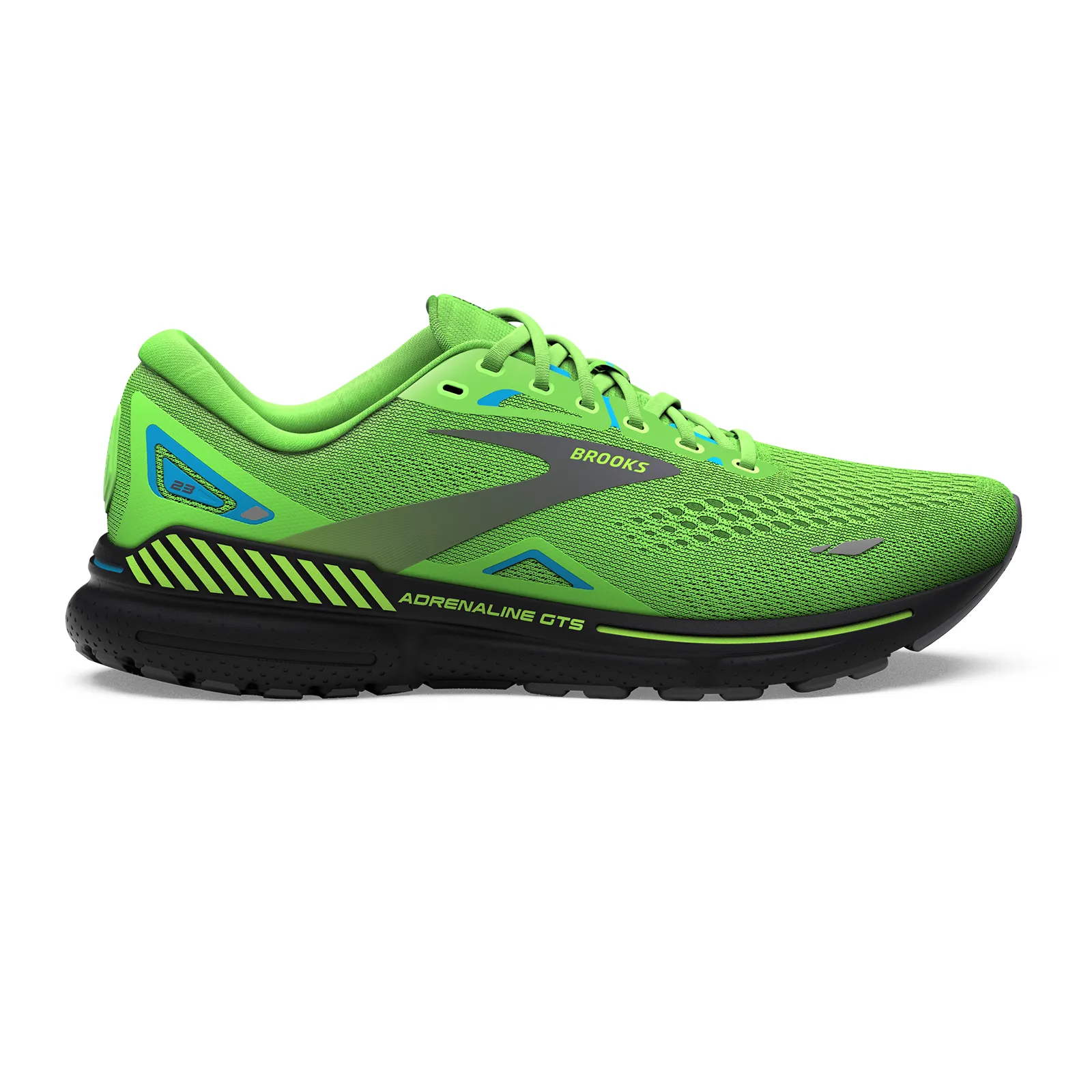 Brooks Adrenaline GTS 23 Running Shoe (Men) - Green Gecko/Grey/Atomic Blue