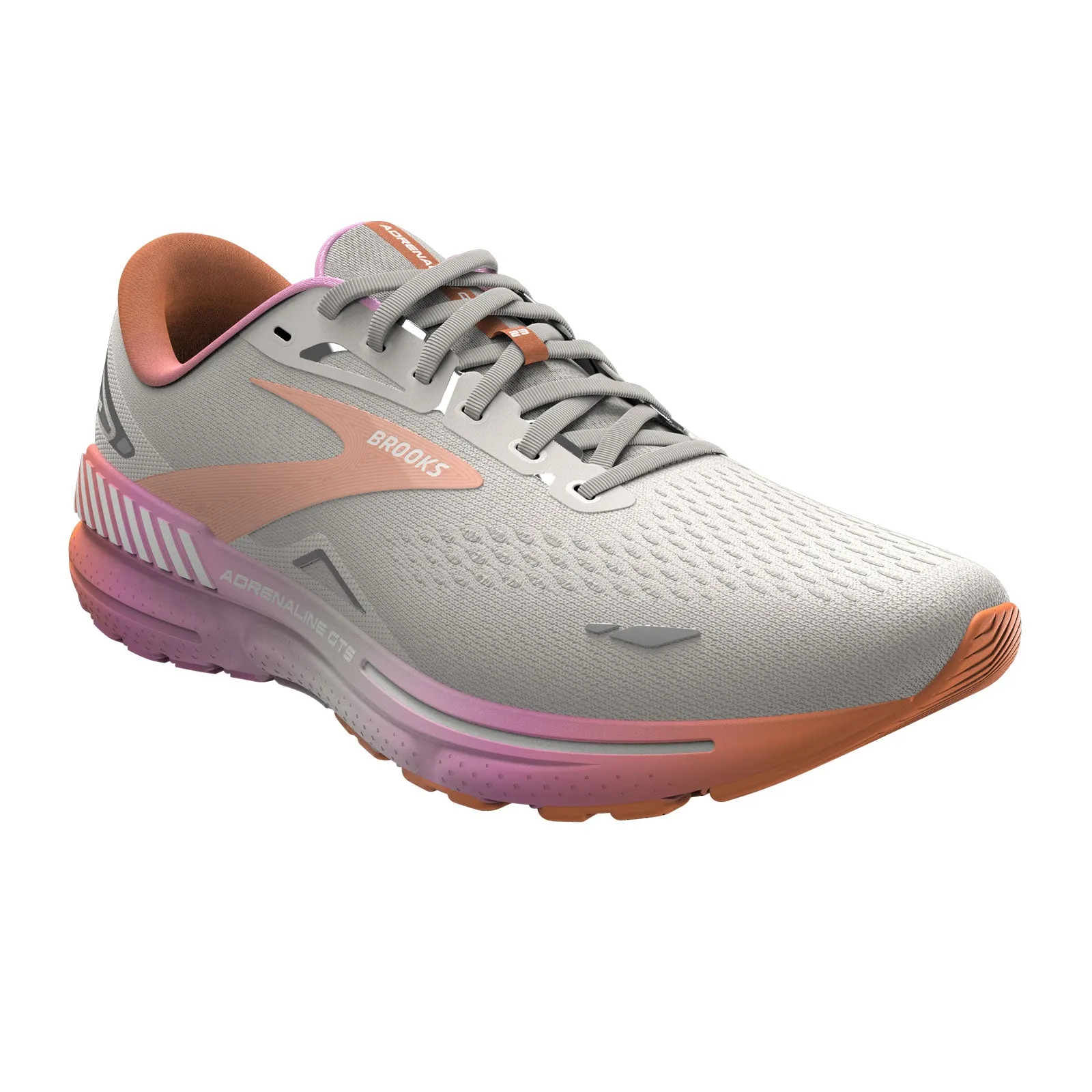 Brooks Adrenaline GTS 23 Running Shoe (Women) - White Sand/Sunset/Fuchsia