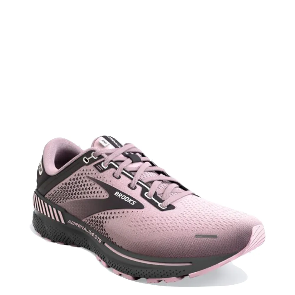 Brooks Women's Adrenaline GTS 22 Running Sneakers (Grey/Rose/Black)