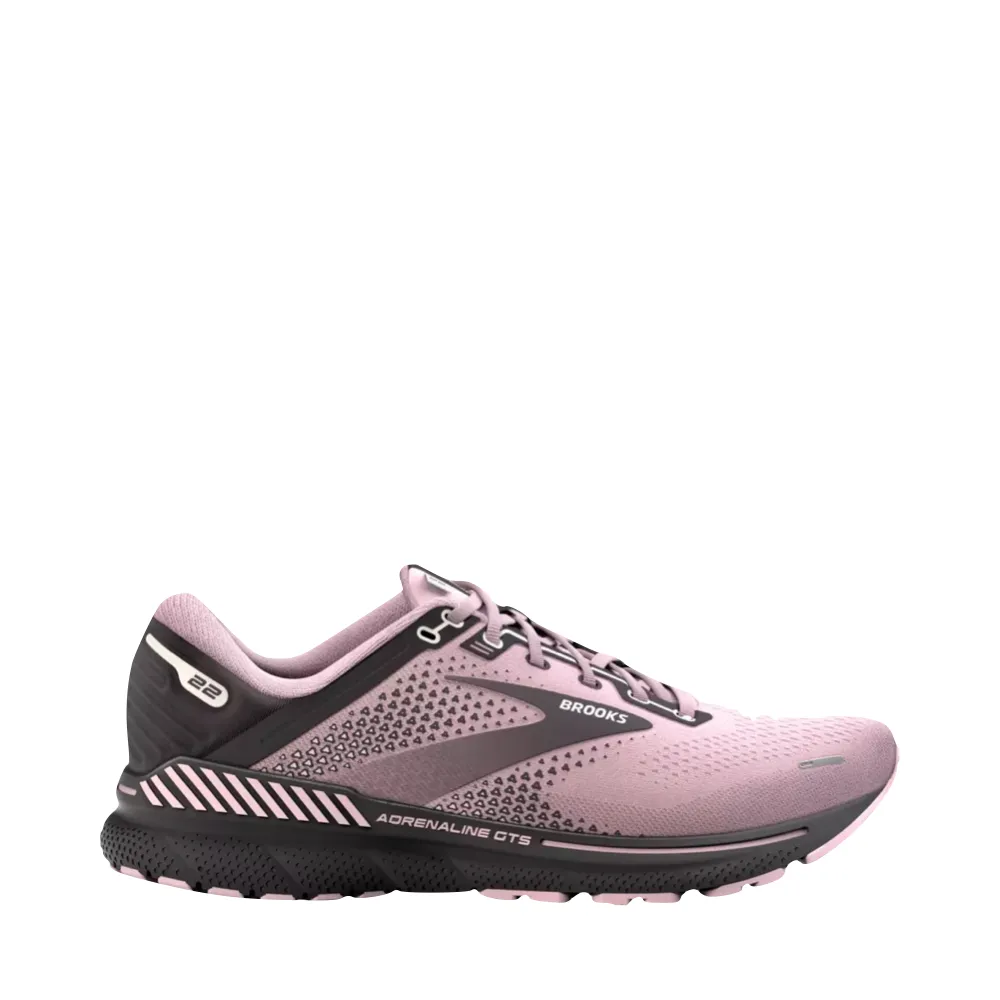 Brooks Women's Adrenaline GTS 22 Running Sneakers (Grey/Rose/Black)