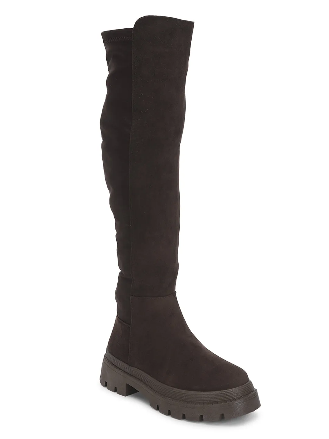 Brown Suede High-End-Fashion Stylish Knee Boots (TC-RS3668-BRO)