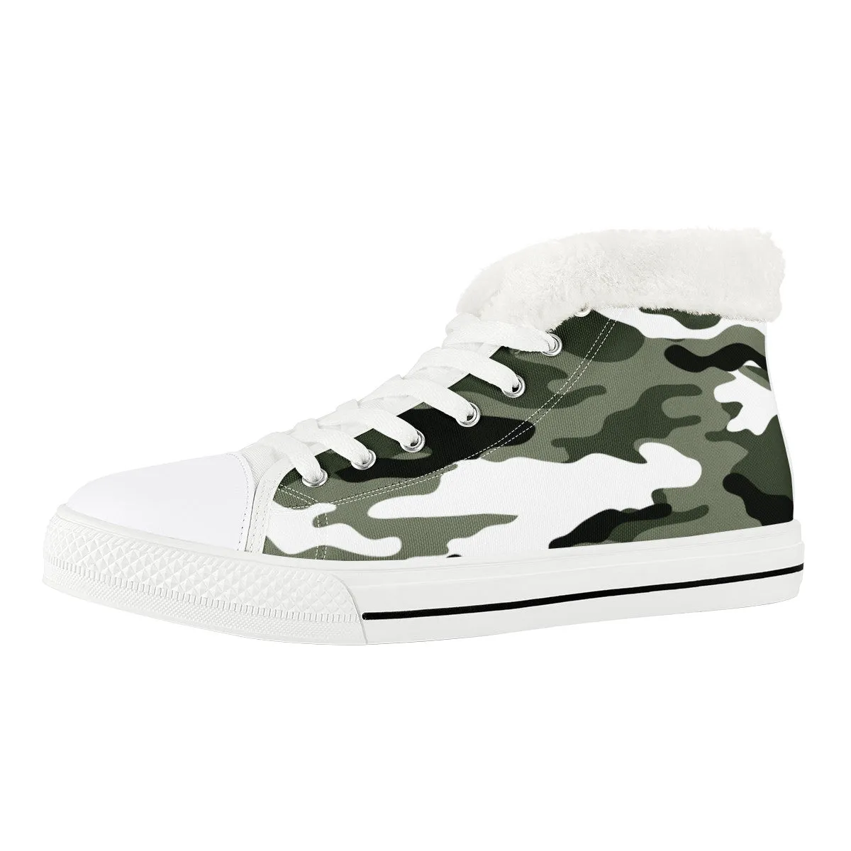 CAMOUFLAGE WHT WINTER CANVAS SHOES