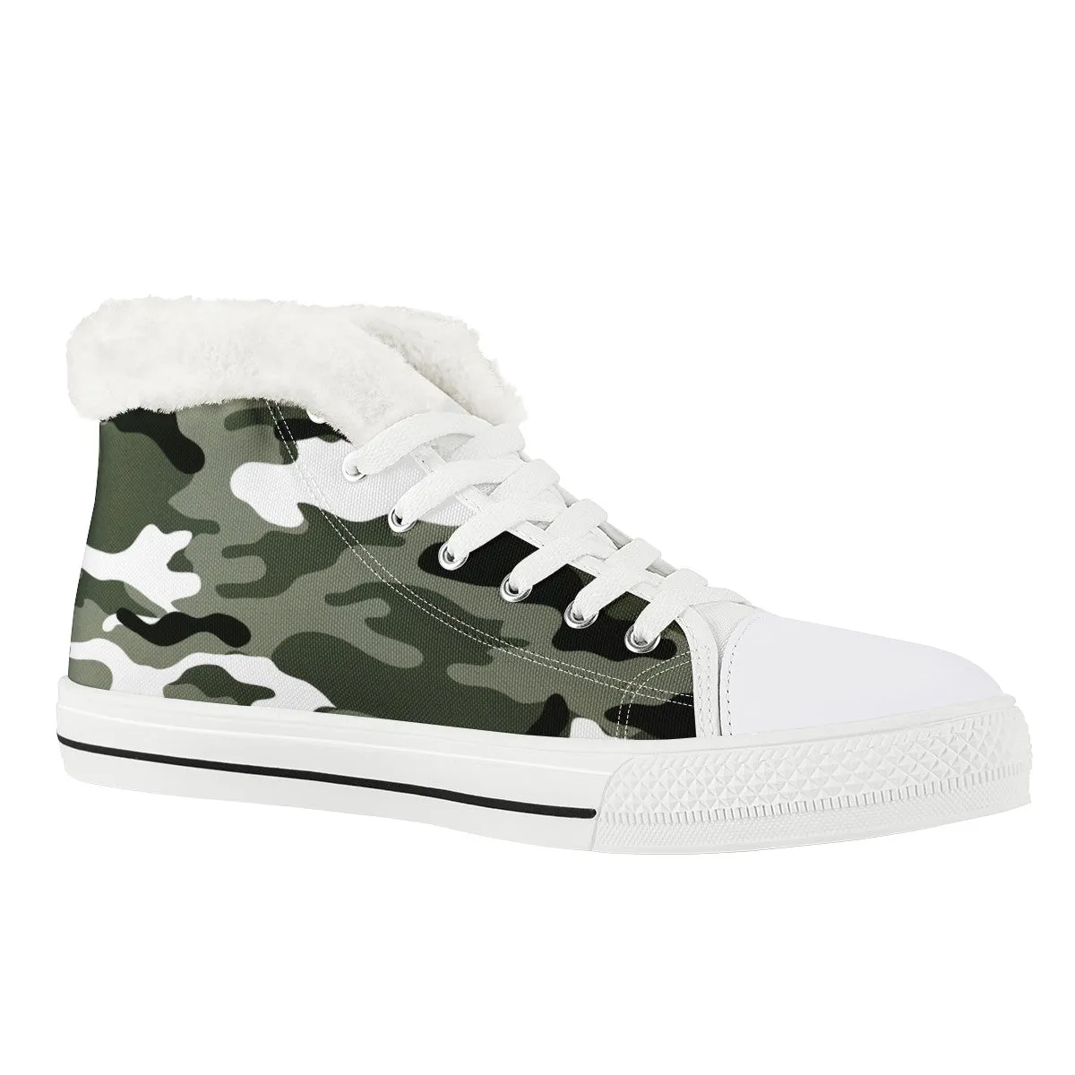 CAMOUFLAGE WHT WINTER CANVAS SHOES