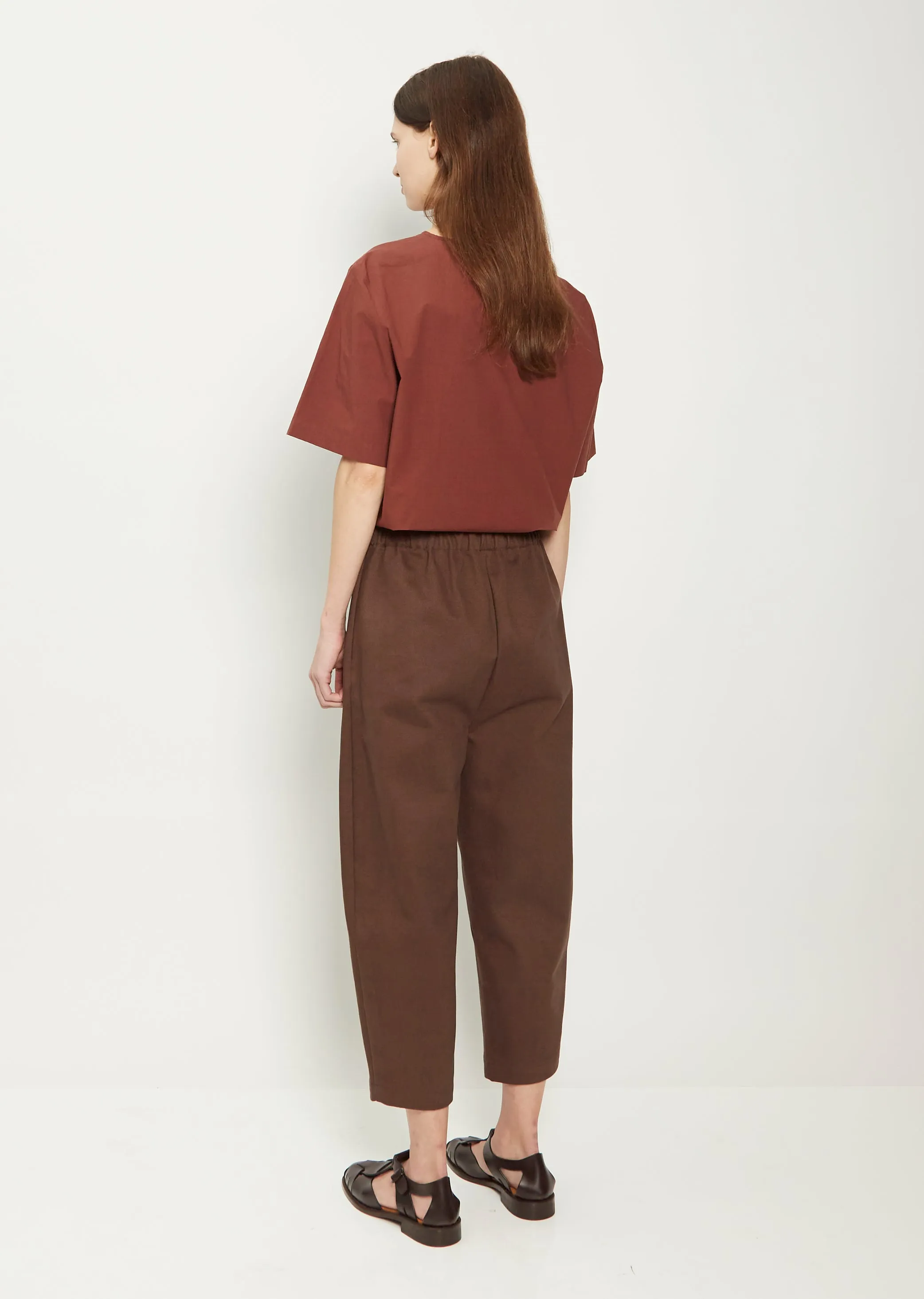 Canvas Pull On Trouser — Black Bean