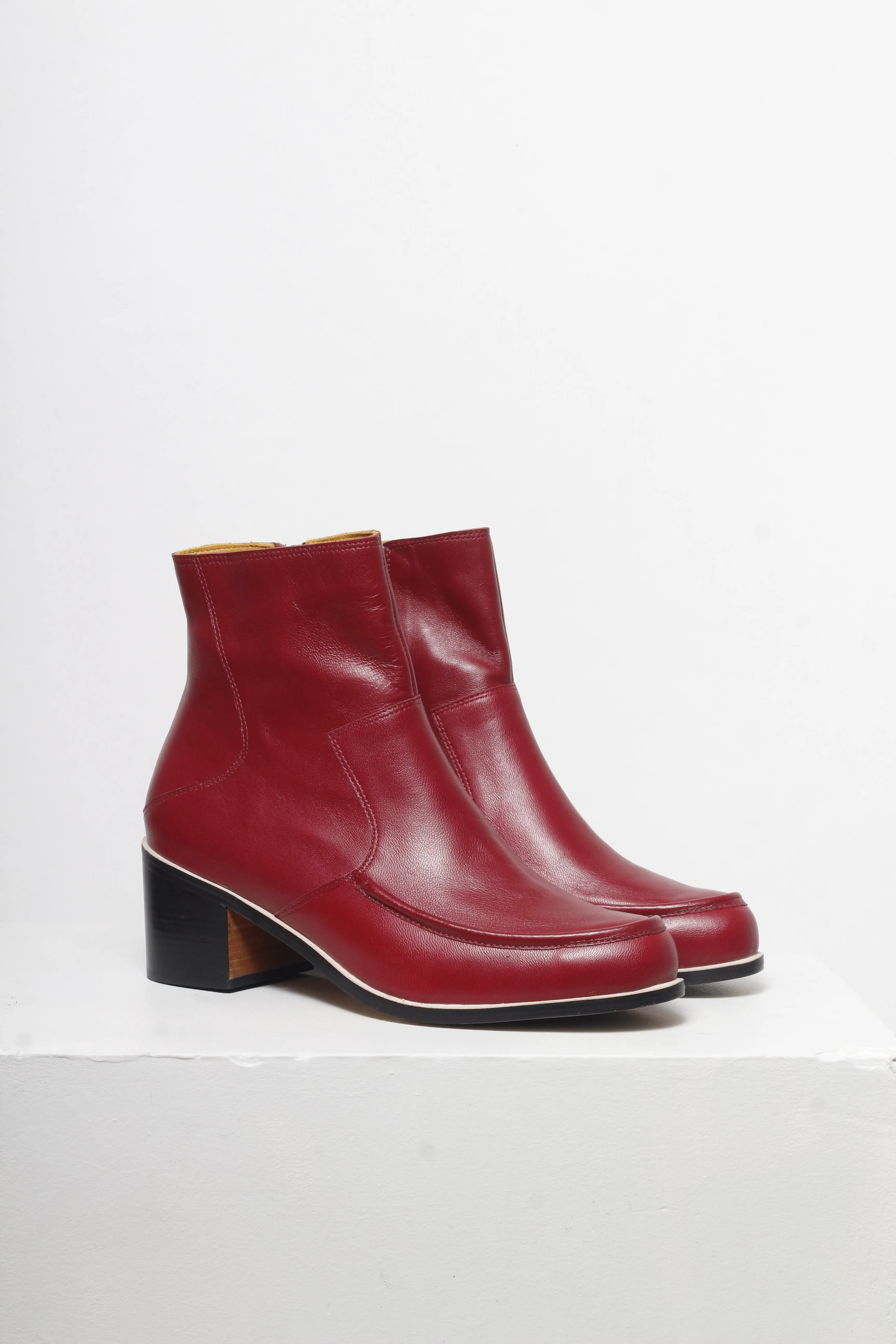 Cher Dark Cherry Ankle Boots