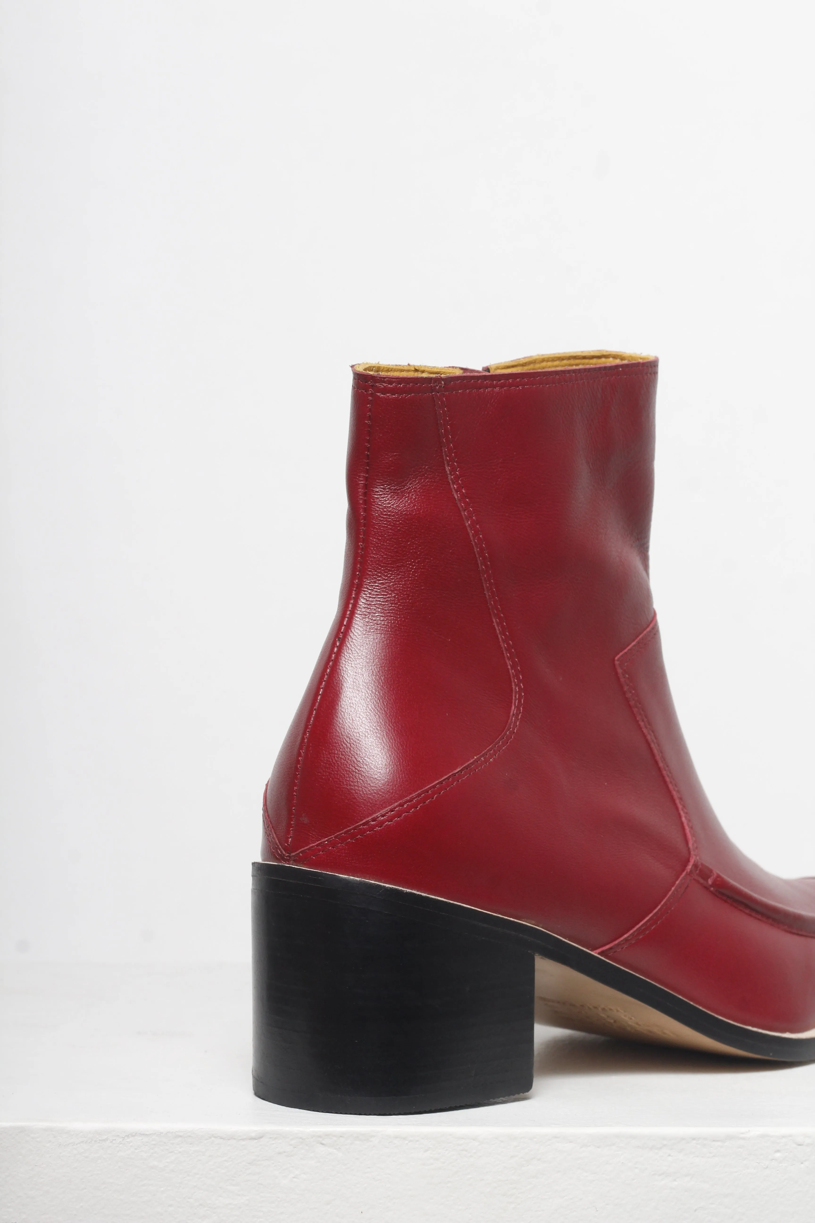 Cher Dark Cherry Ankle Boots