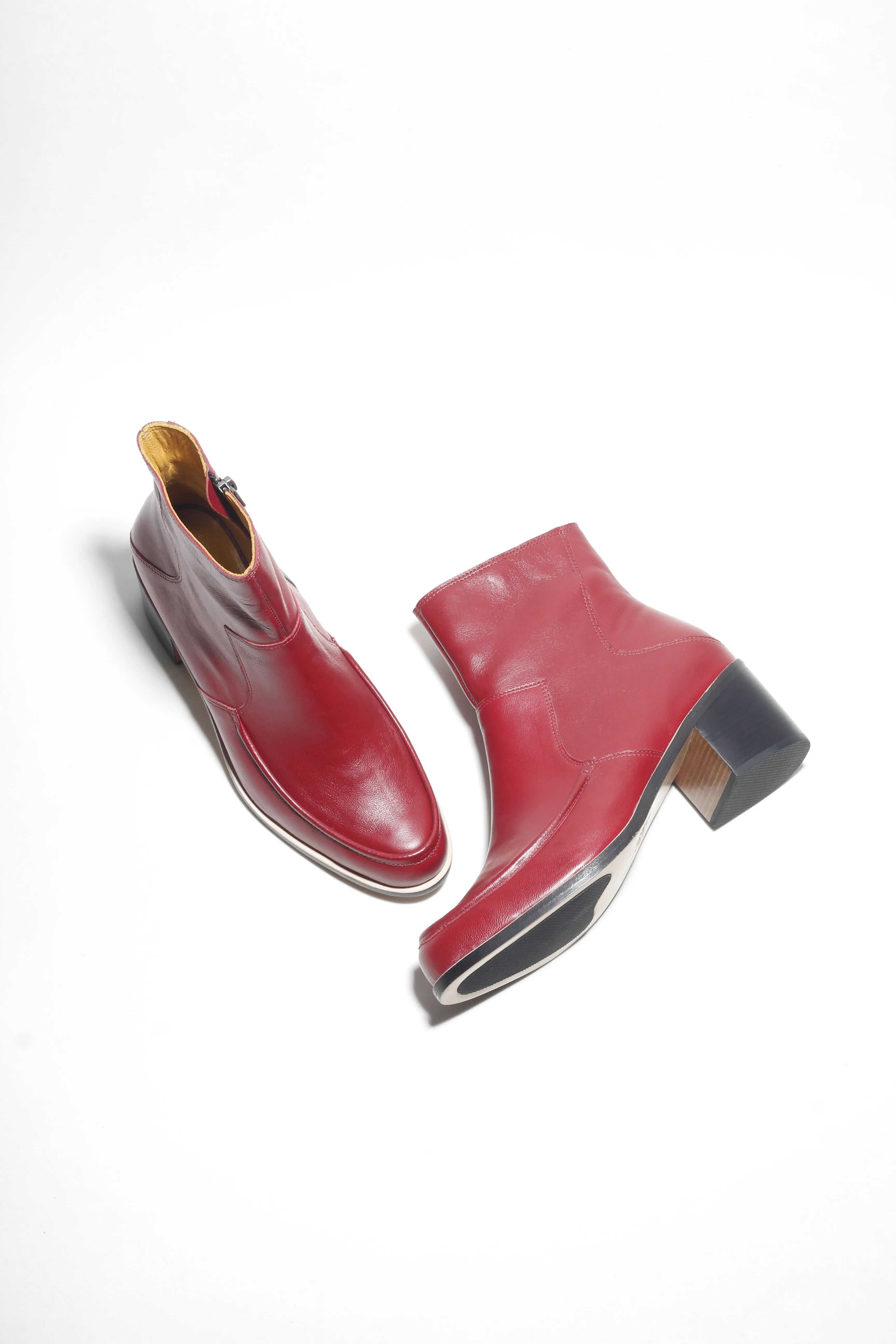 Cher Dark Cherry Ankle Boots