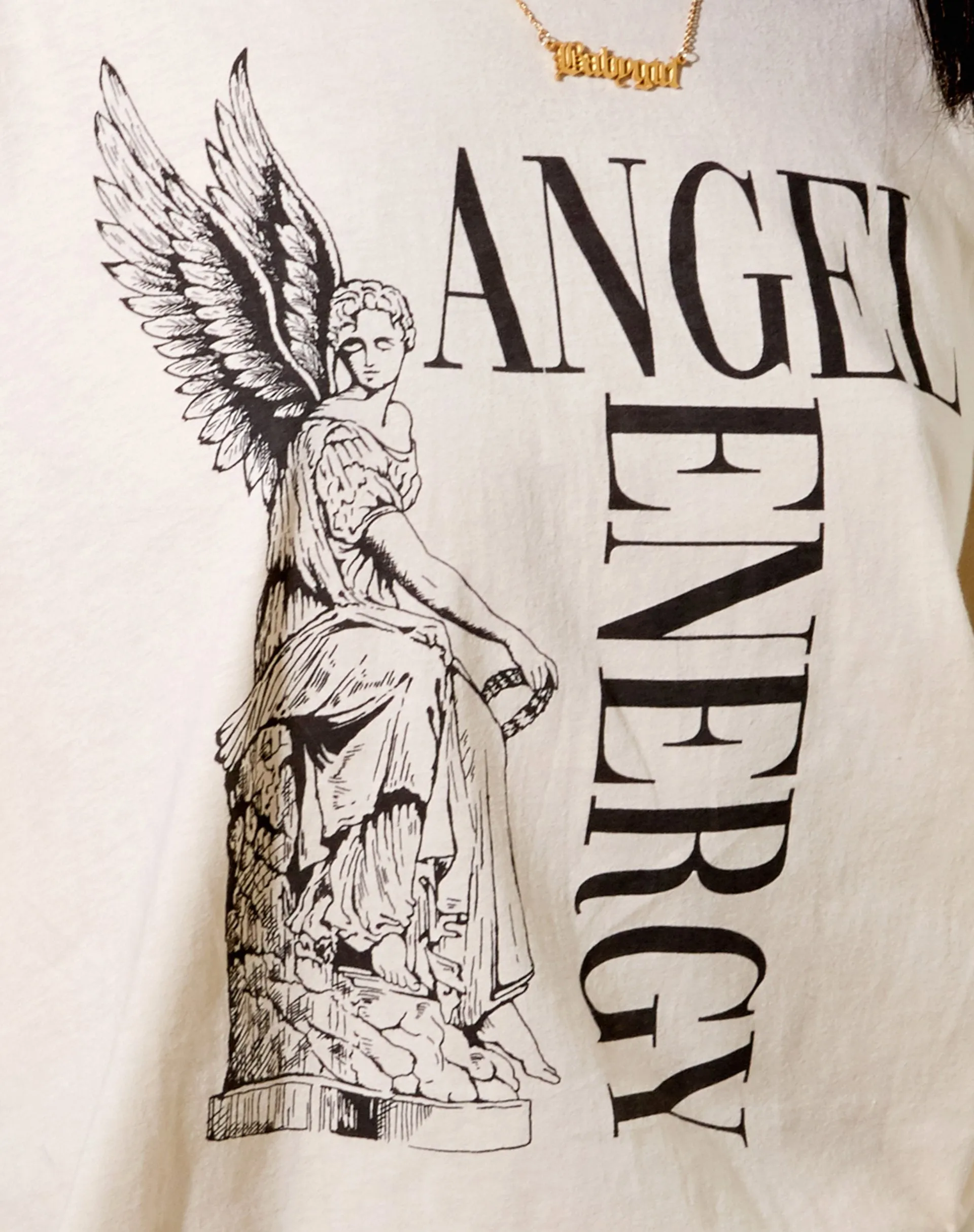 Cocoon Tee in Stone 'Angel Energy'