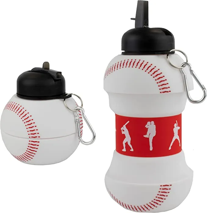 Collapsible Silicone Baseball Water Bottle Maccabi Art, 1 Liter