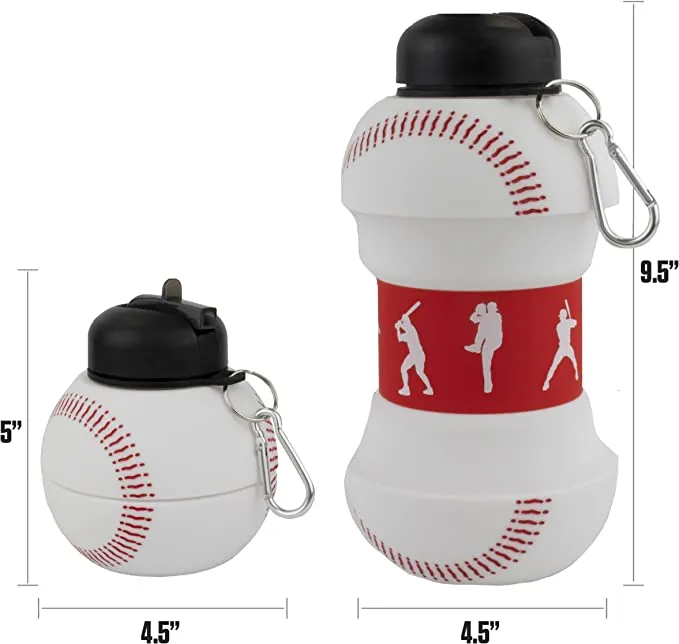 Collapsible Silicone Baseball Water Bottle Maccabi Art, 1 Liter