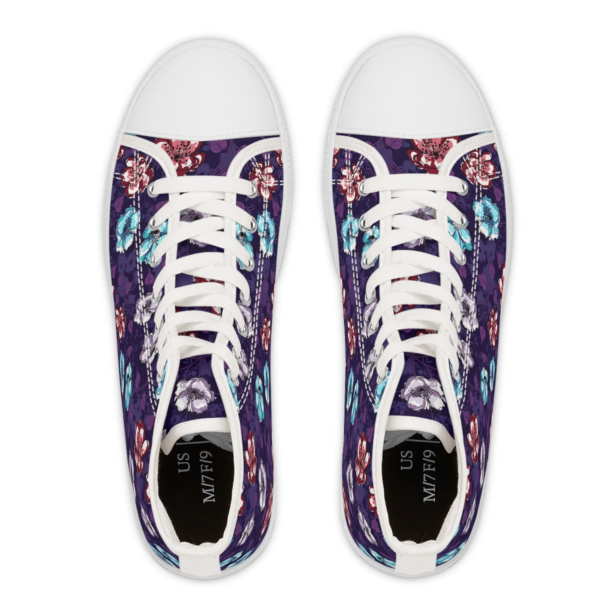 Colorful Floral Fusion Women's High Top Sneakers