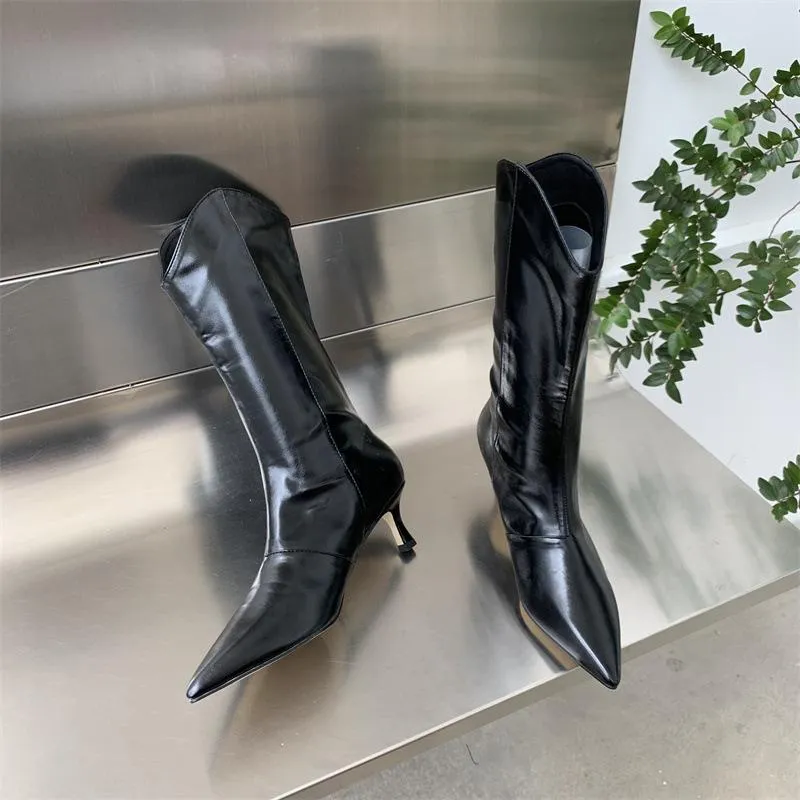 Colorful Pointed Toe Side Zipper Boots