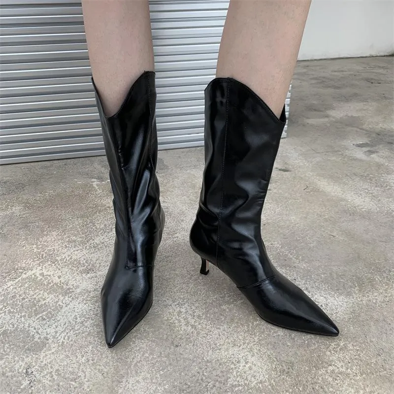 Colorful Pointed Toe Side Zipper Boots