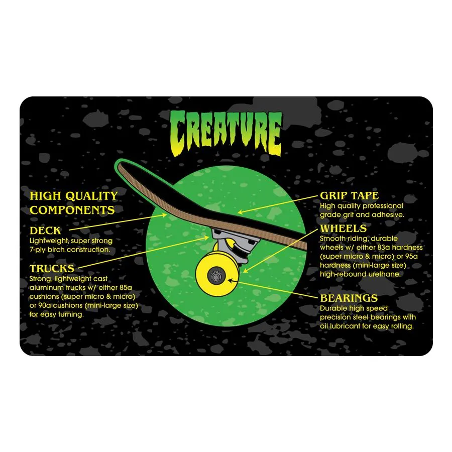 Creature Logo Micro Skateboard Complete 7.5in x 28.25in