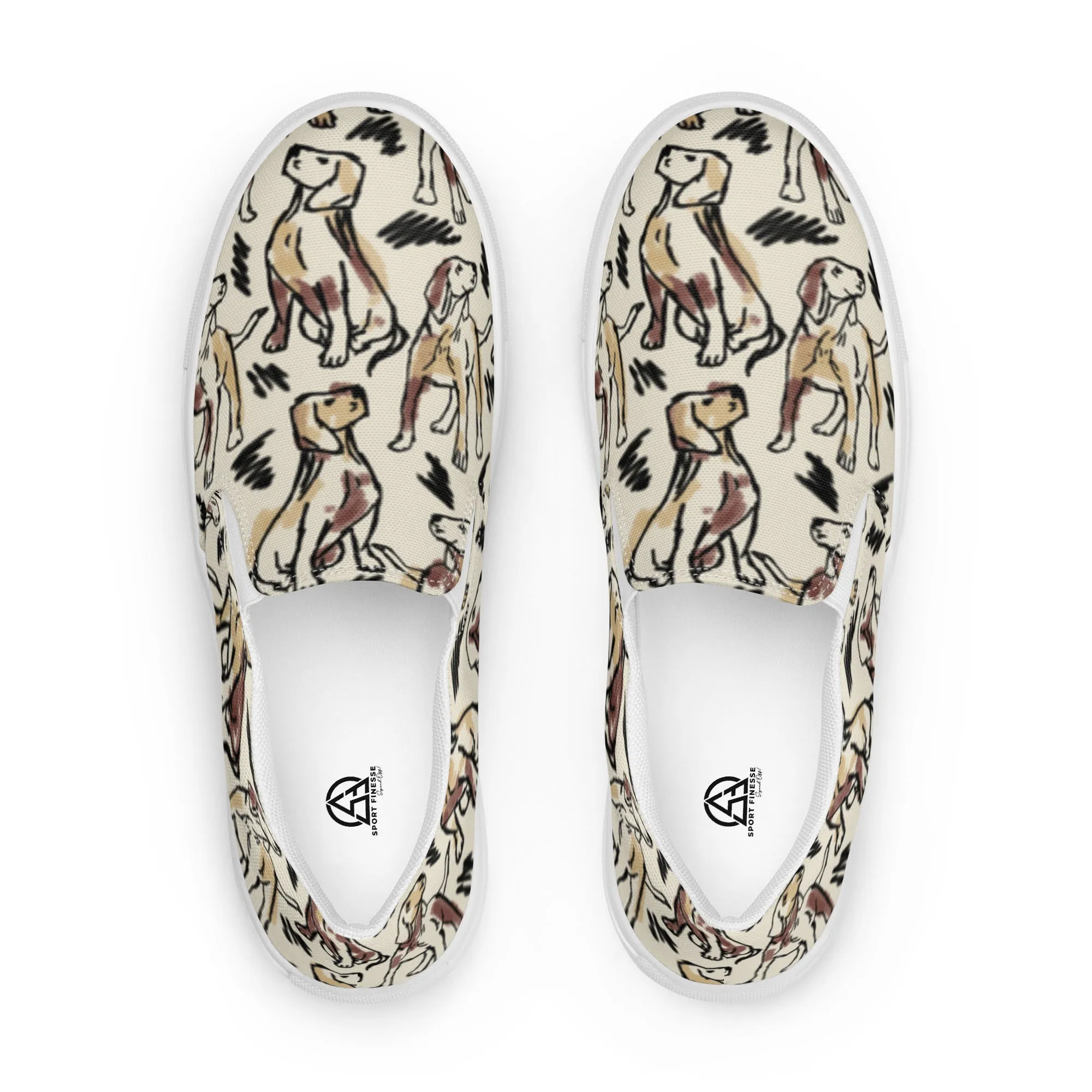 Dog Print Women’s slip-on canvas shoes