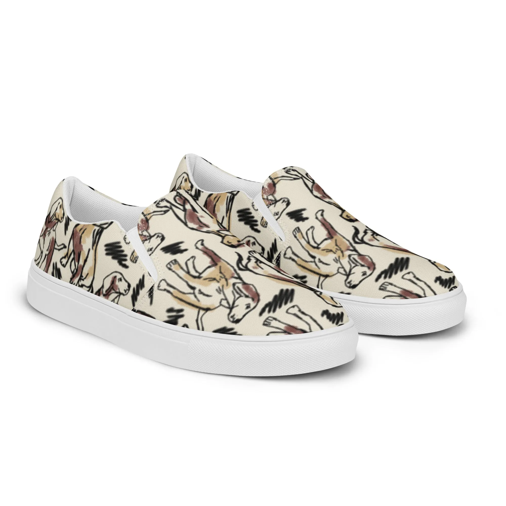 Dog Print Women’s slip-on canvas shoes