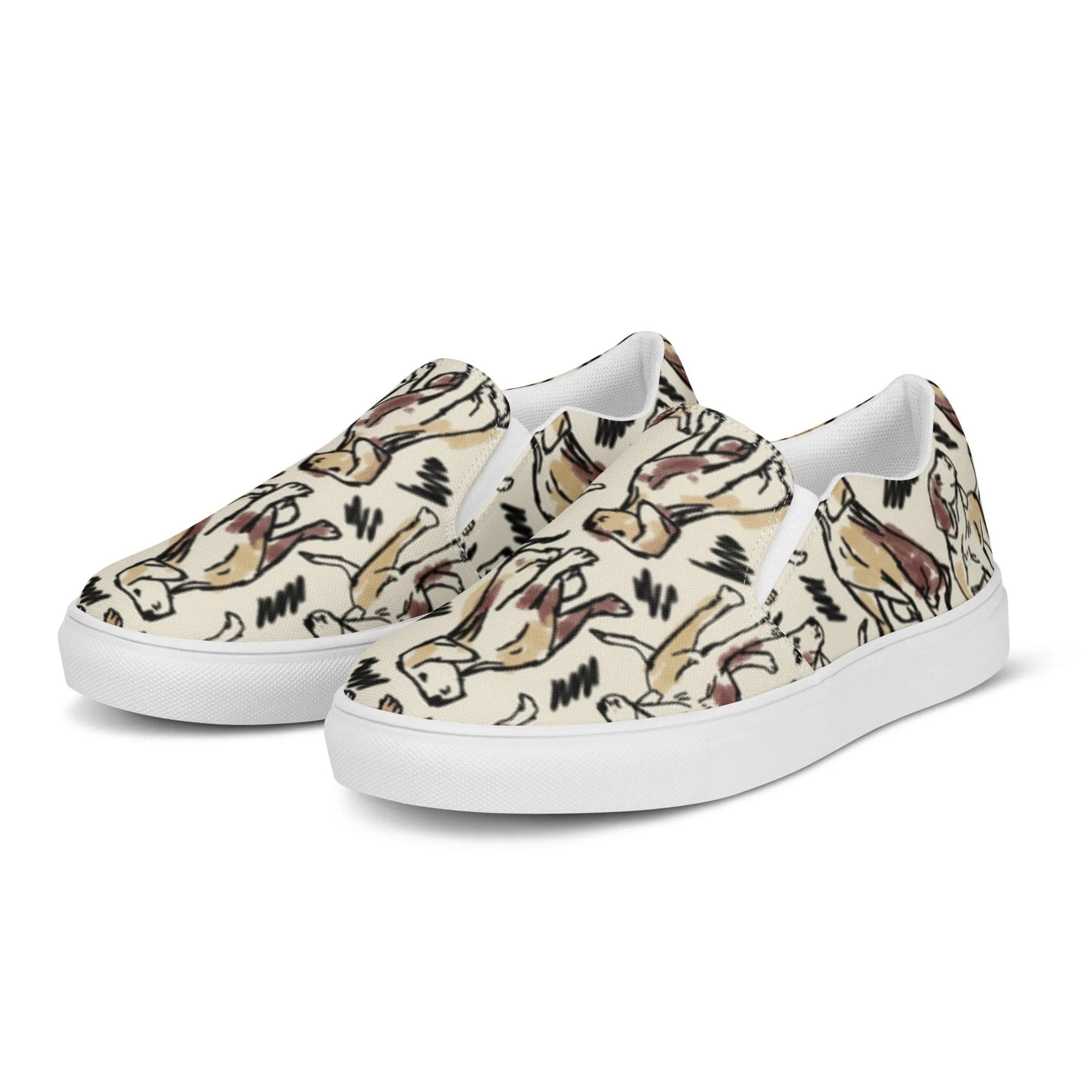 Dog Print Women’s slip-on canvas shoes